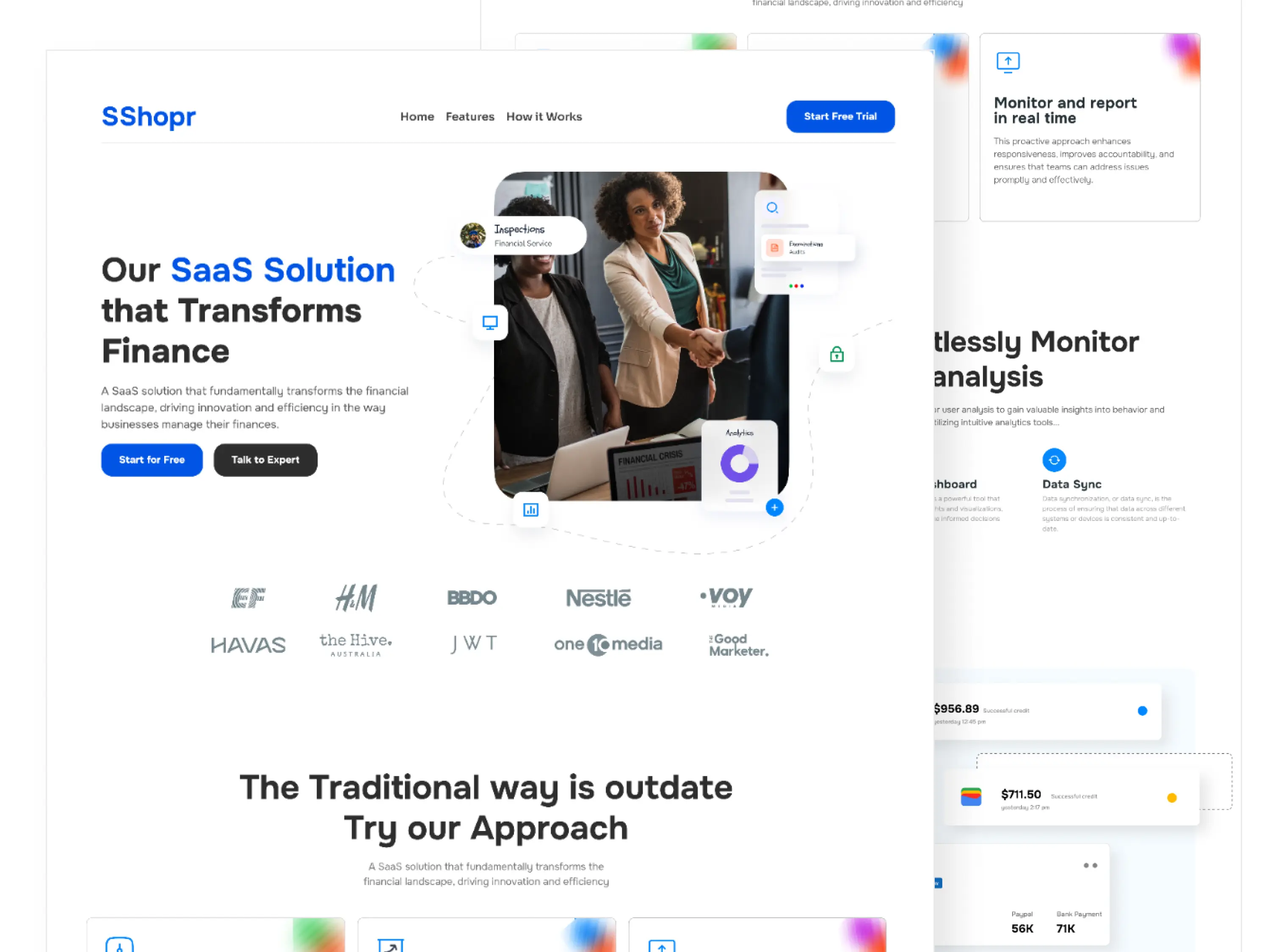 Saas landing page